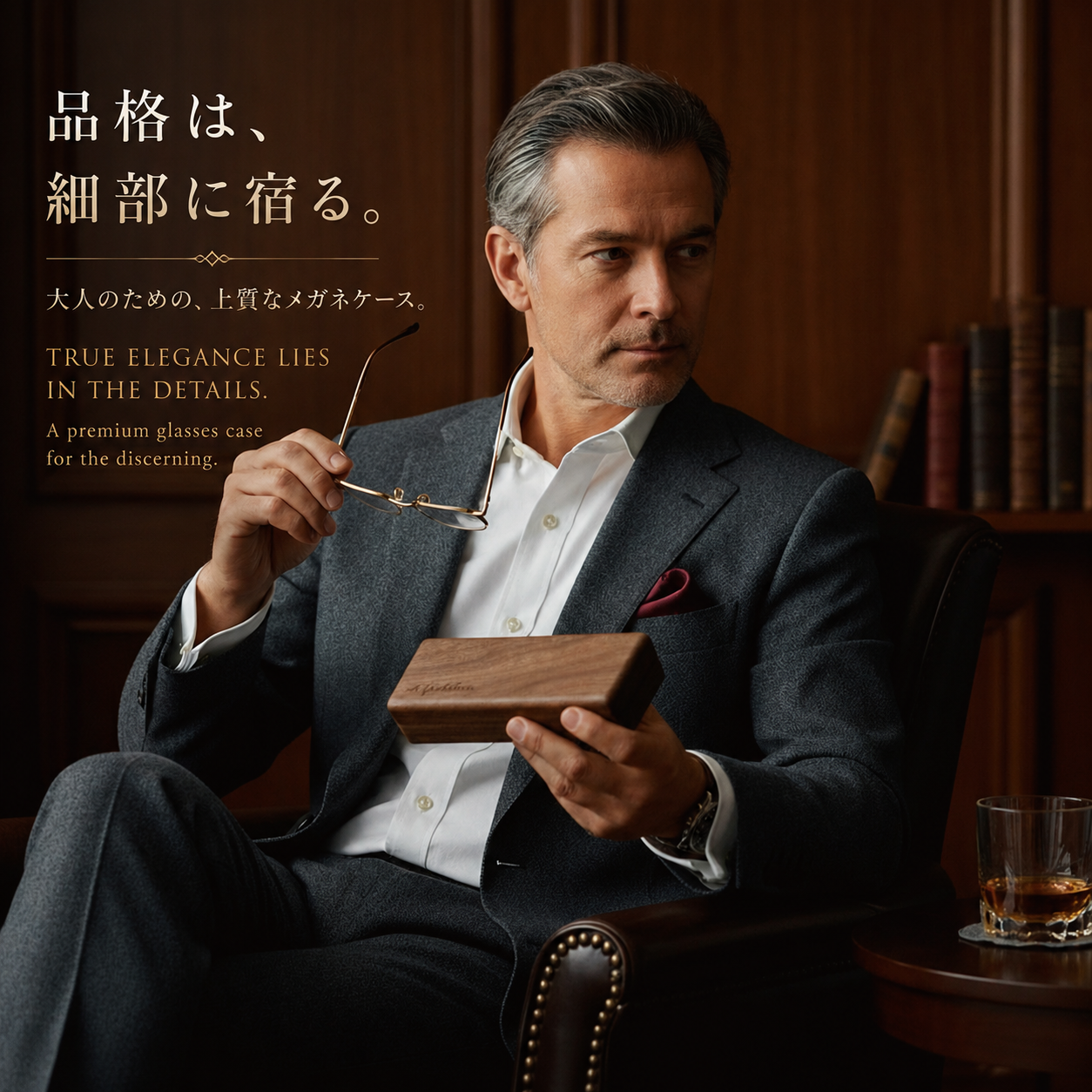 名入れ ブラックウォールナット メガネケース 木製ハードケース 高級ギフト メンズ レディース